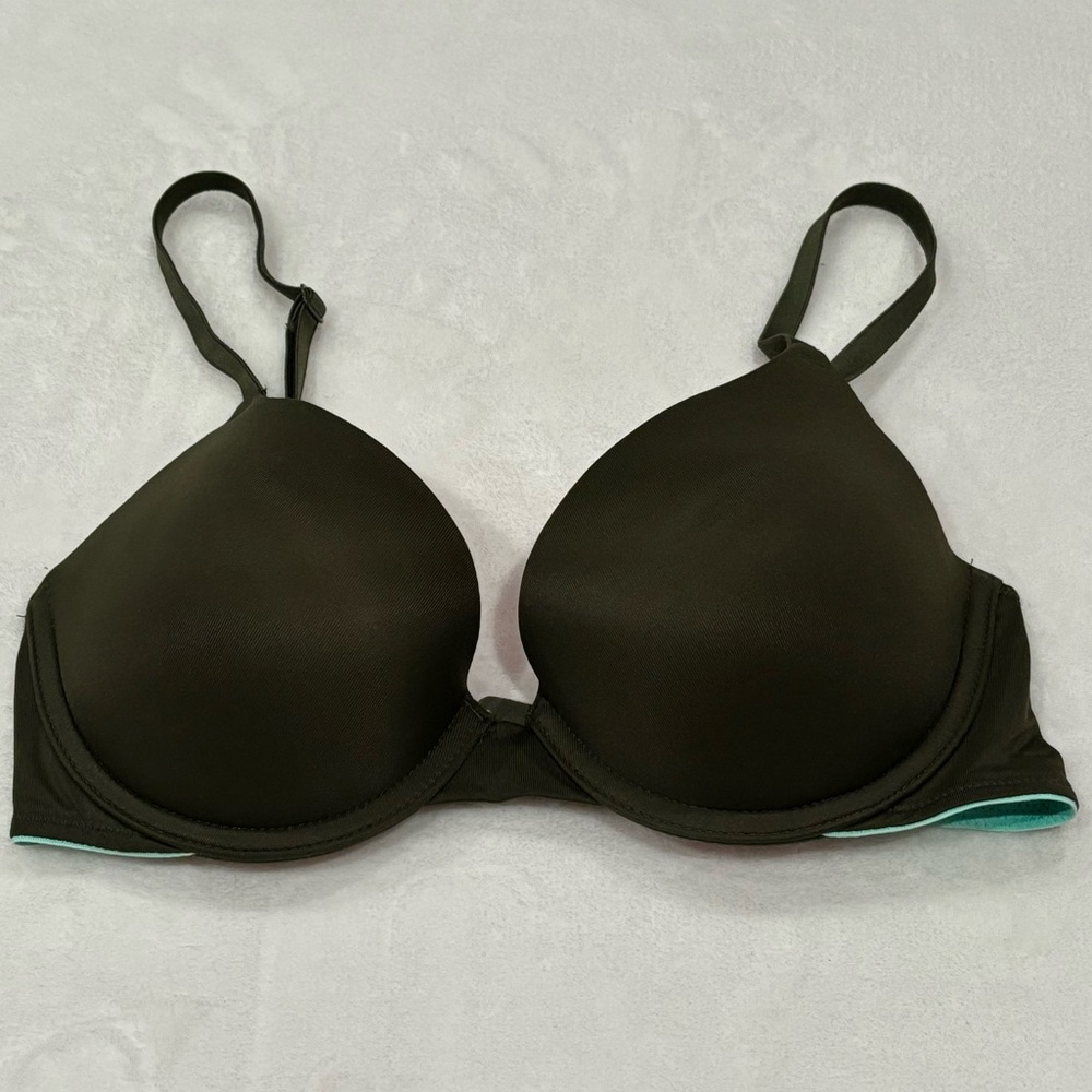 PINK VICTORIA’S SECRET Wear Everywhere Push Up Bra - forest green, size 32C